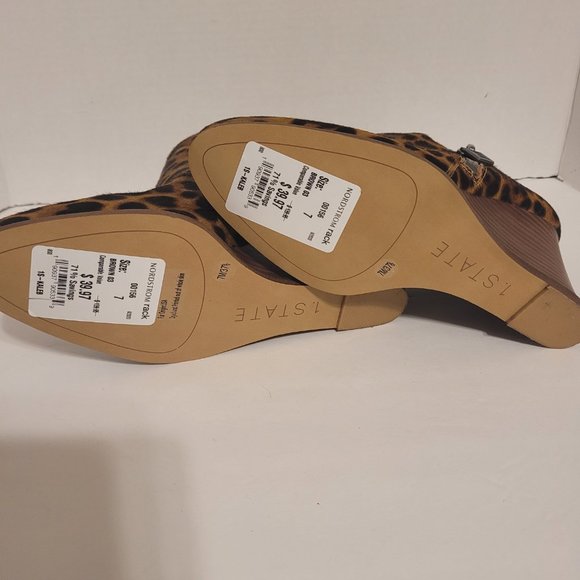 1.State Womens Kaleb Suede Dress Leopard Wedge Ankle Boots Shoes Size 7M NEW - Picture 6 of 13